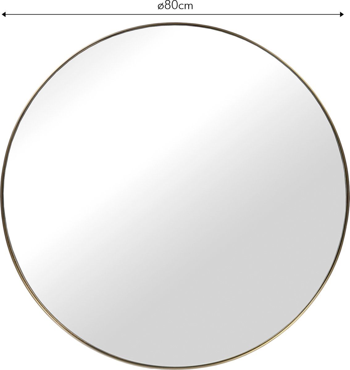 Atmooz - Wandspiegel Merope - Goud Brons - Rond - Badkamer / Woonkamer - Hangend - Goud Brons - Diameter 80cm - Metaal