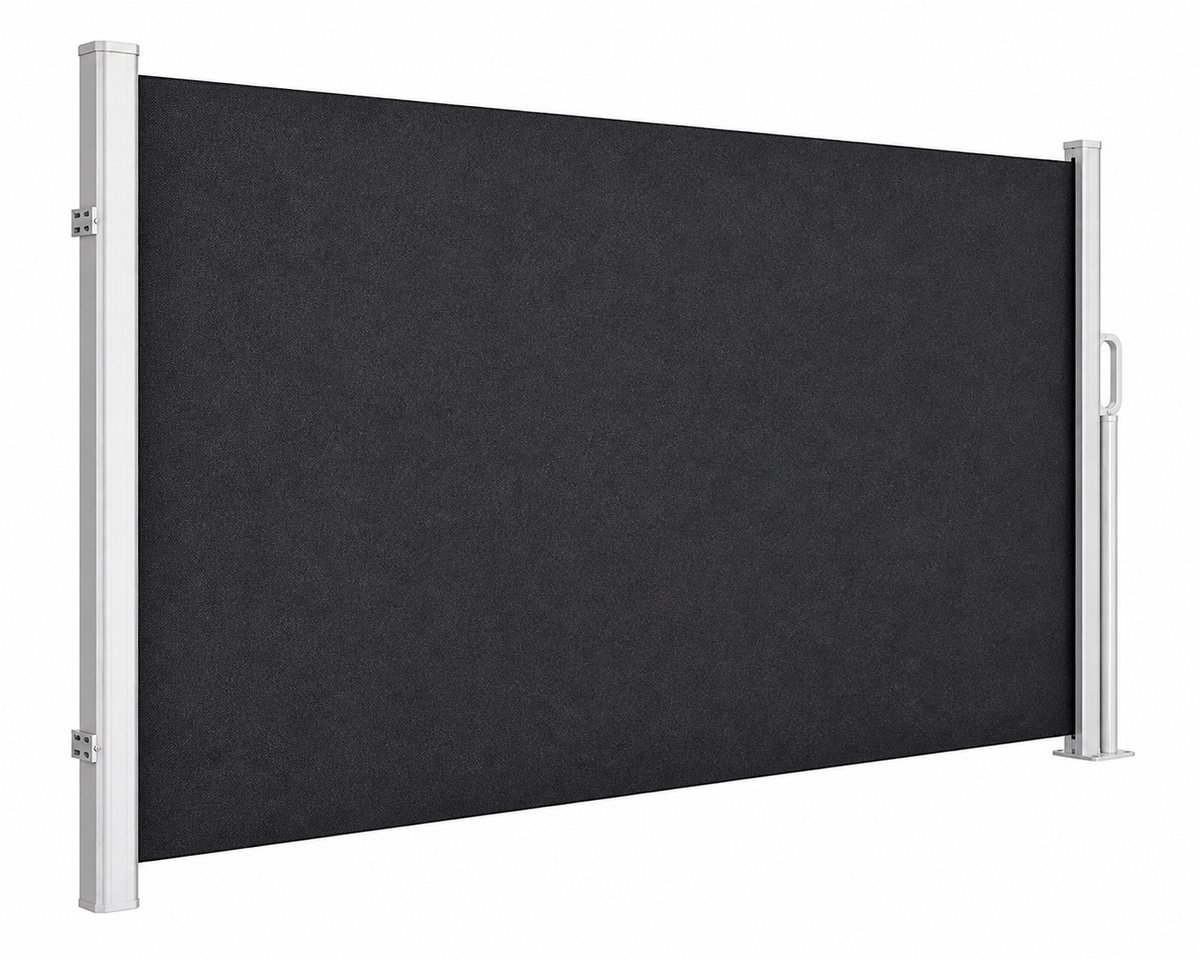 ITRONIQ Windscherm Uitschuifbaar 180x350 cm - Zijluifel Tuin - Balkon - Privacy Scherm - Waterdicht & UV-bestendig - Donkergrijs