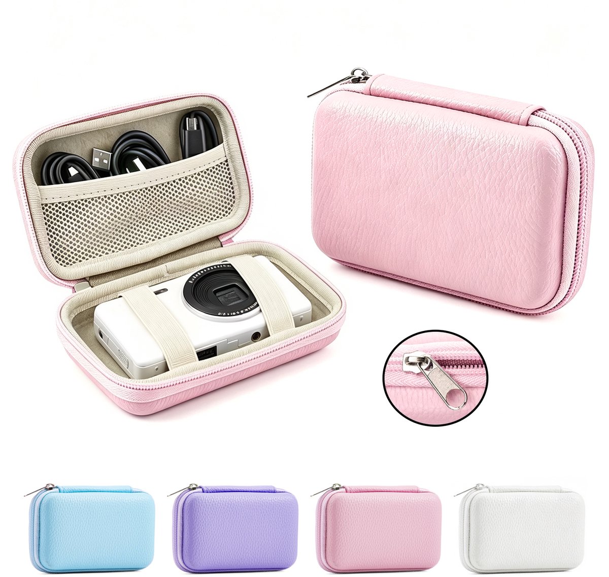 Digitale cameratas - Compatibel met de meeste kleine digitale camera's - Roze