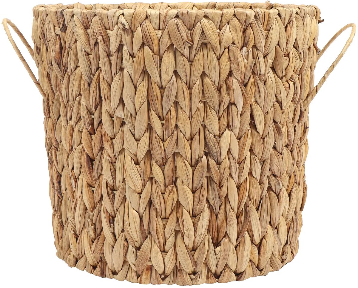 Gevlochten Mand Naturel | Ø33,5 cm | Decoratie Mand handgevlochten - Plantenmand of opslagmand - Natuurlijke Decoratie