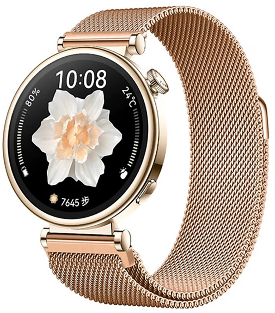 Garmin Stravo Smartwatch Milanees bandje 18mm - Vivoactive 4s / Vivomove 3s / Venu 2s / 3s / Forerunner 255s / 265s / Venu 4