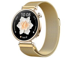 Stravo Smartwatch Milanees bandje 18mm – Garmin Vivoactive 4s / Vivomove 3s / Venu 2s / 3s / Forerunner 255s / 265s / Venu 4 - 41mm - Luxe Milanese Horlogebandje voor Huawei Watch GT 6 / GT 5 / GT 4 (41mm) / GT 5 Pro/ Watch 5 (42mm) - Goud