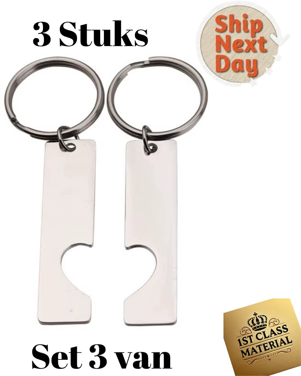 Hart Sleutelhanger | Persoonlijk cadeau/Vaderdag Cadeau/ |Valentijn Cadeautje | Valentijnsdag Cadeau | Zwart | Metalen/RVS | Set van 2 | Love Design | Perfect Muziekcadeau voor Koppels & Feestdagen!