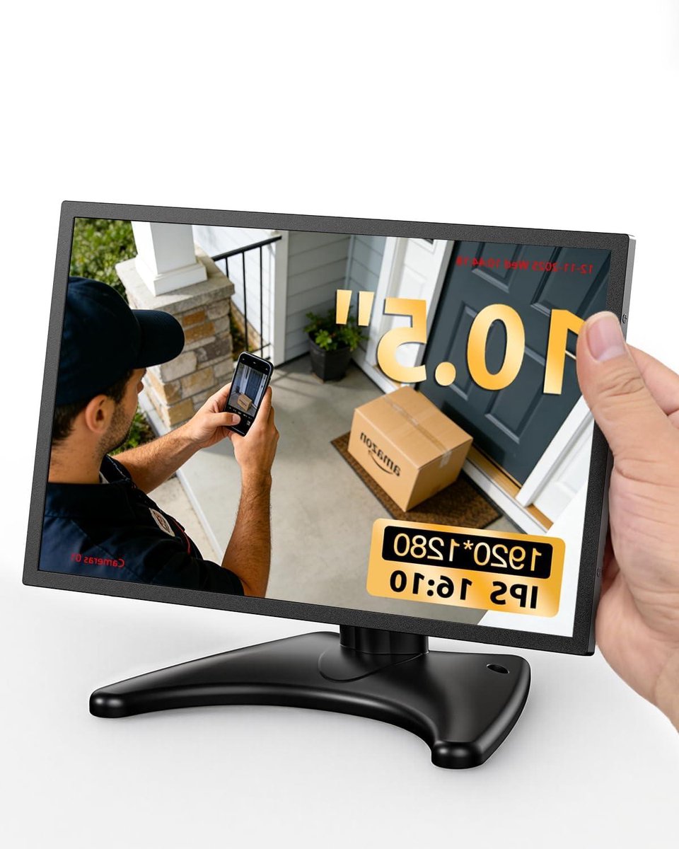 Draagbare Monitor - Klein Scherm - Veelzijdige Aansluitingen - FHD Resolutie - 10.1 inch - Zwart