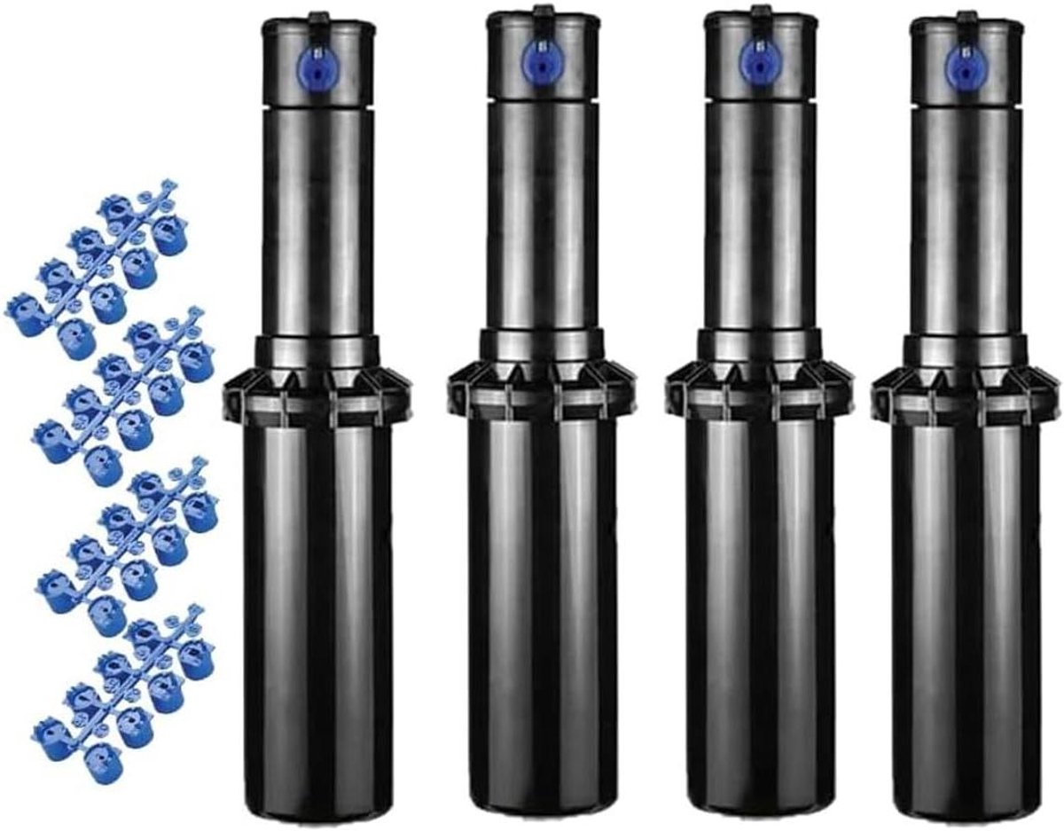 Irrigatiesproeier - Gazonsproeier Tuinsproeier - Gazon Bewateren - Automatische Boogterugvoer - 4 stuks - Zwart