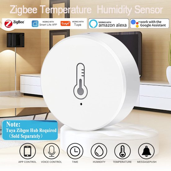 Slimme Temperatuur Monitor - Vochtigheidssensor Hygrometer - Huis Bewaken - App Waarschuwingen - 2 stuks - Wit — afbeelding 3