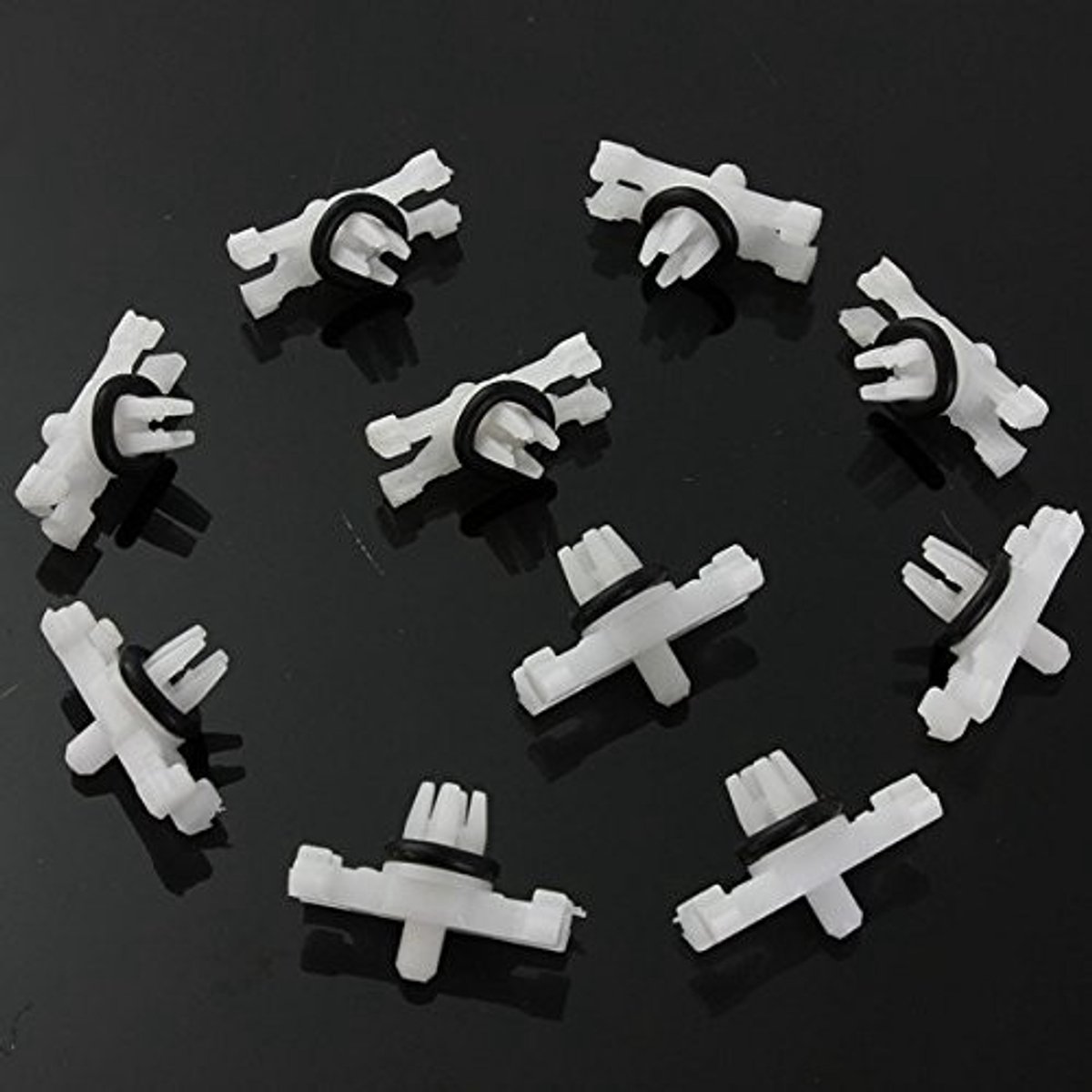 Allecto - Car Roof Rain Gutter Moulding Clips - 10x Bevestigingsclips - Zwart - Duurzaam en betrouwbaar - Perfecte pasvorm