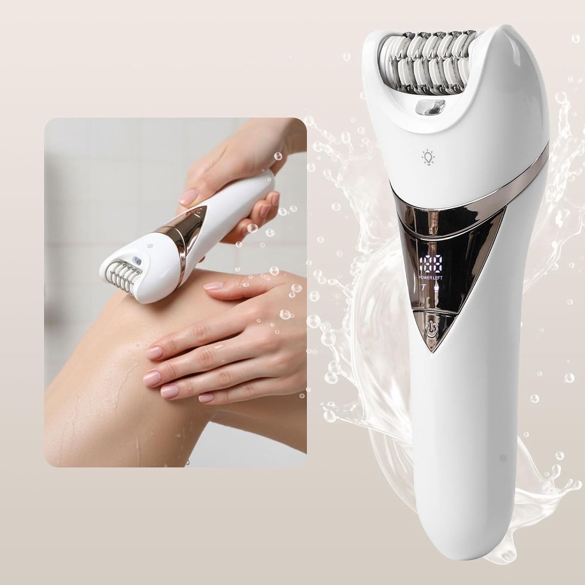 HORCONDORM S.R.L. Elektrische dames-epilator, 2-in-1 voor gezicht, kin, armen, benen, oksel, bikinilijn-trimmer, scheer thumbnail 2
