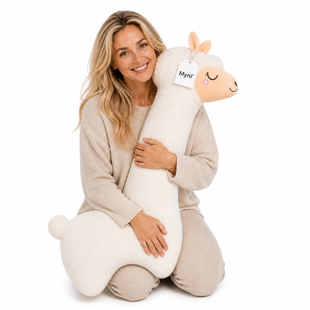 zwangerschapskussen - voedingskussen - zijslaapkussen - zwangerschap - zwangerschap cadeau - body pillow - lichaamskussen - Alpaca Wit