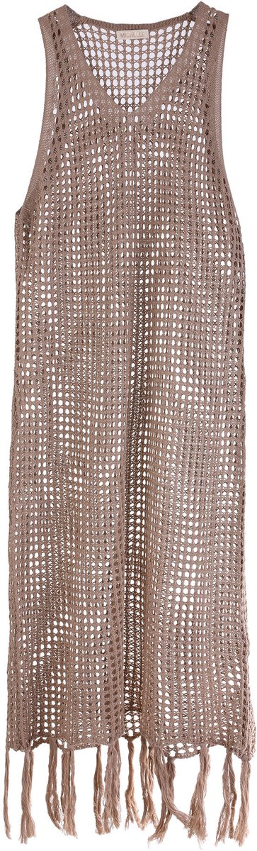 She life style - khaki kleurige gehaakte maxi-beach jurk - One size - Khaki