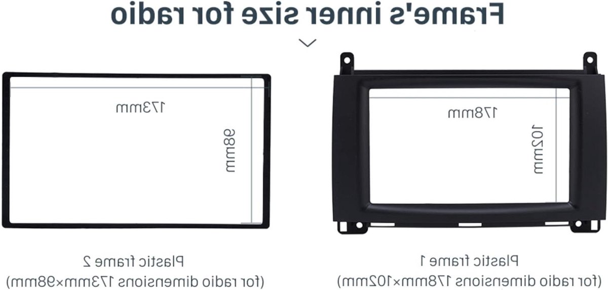 Autoradiomontageset - Radioframe - Auto-upgrade - Inclusief adapters - 2 DIN - Zwart