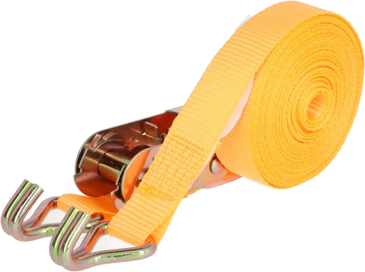 Spanband met Ratel - Sjorband Haken - Lading Zekeren - TÜV/GS Keurmerk - 3 Meter - Oranje
