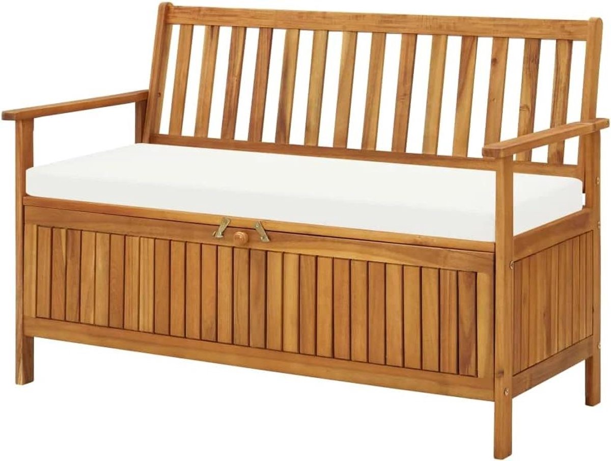 Opbergbank Hout - Entreebank Schoenen - Hal Organiseren - Massief Acaciahout - 120 x 63 x 84 cm - Bruin