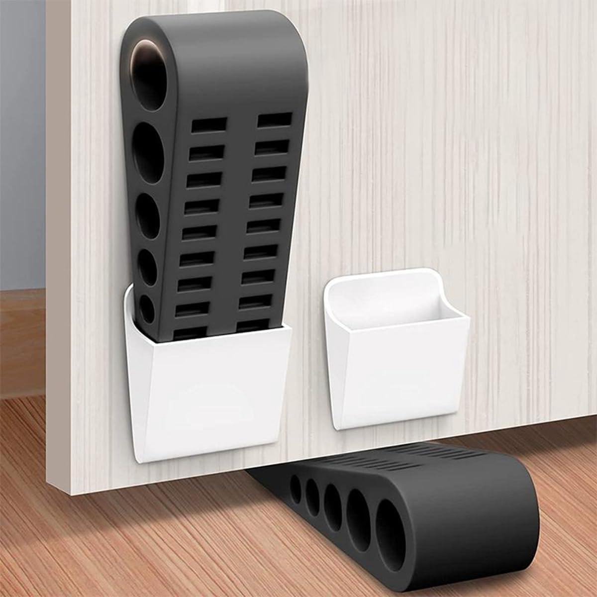 Rubberen Deurstoppers - Deurwiggen Deurblokkering - Deuren Open Houden - Antislip Stapelbaar Ontwerp - 13x4x3 cm - Transparant