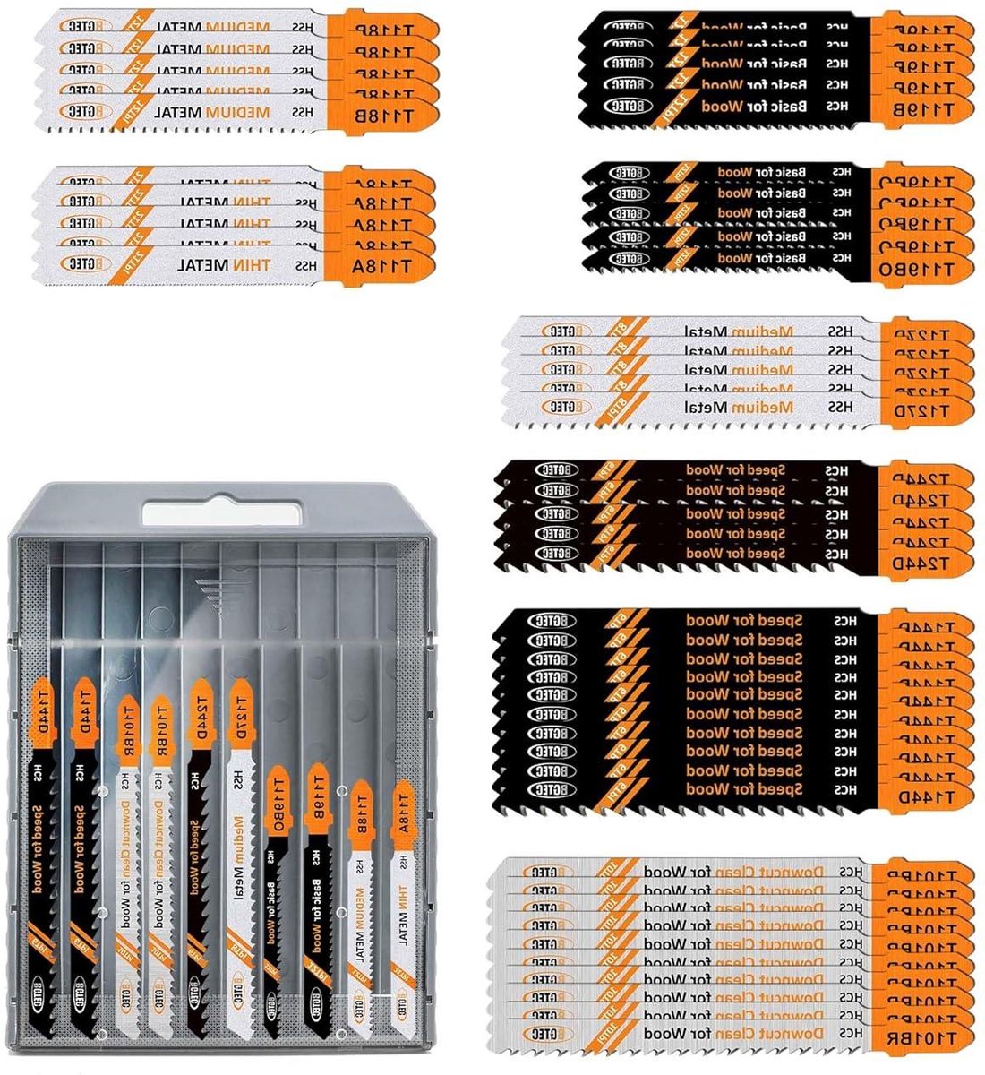 Decoupeerzaagbladen Set - Zaagbladen Hout Metaal - Precisie Zagen - Duurzaam Koolstofstaal - 50 stuks - Oranje