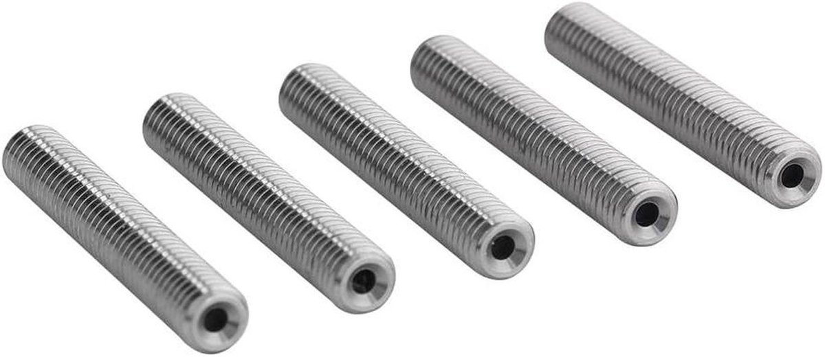 Mondstukken 3D Printer - Extruder Onderdelen - 3D Printen - Roestvrij Staal Met Buis - 5 Stuks M6 - Zilver