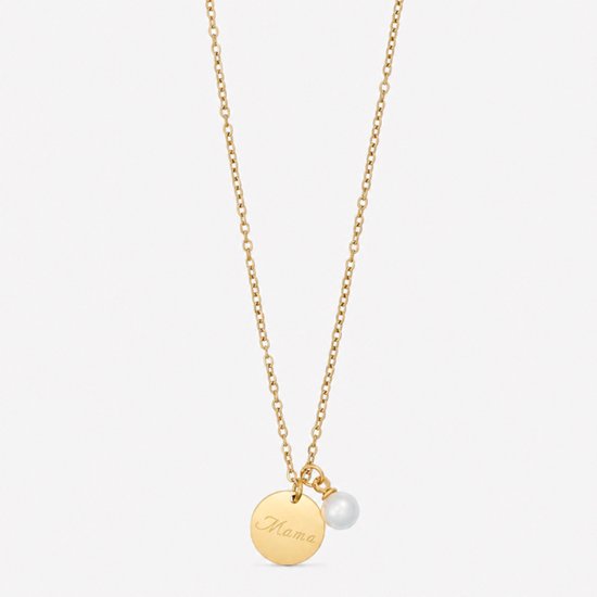 Wolff Jewelry - Maman - Collier - Plaqué or - Doré - Étanche - Femme - Cadeau - fille - épouse - amie - mère - anniversaire