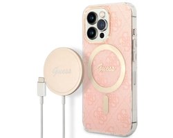 Guess MagSafe Serie - iPhone 13 Pro Hoesje - Rood - 4G Print - MagSafe Compatibel