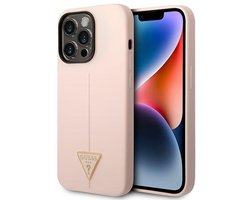 Guess Silicone Triangle - iPhone 14 Pro Hoesje - Roze - Antislip