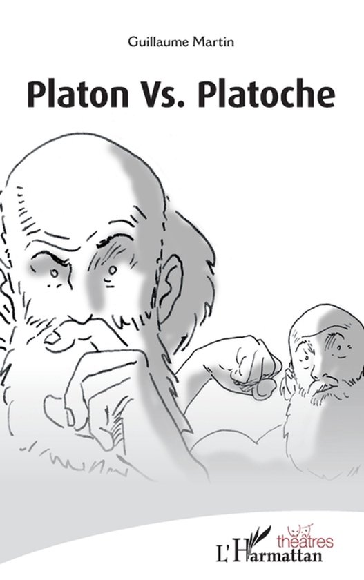 Boekcover met tekening van twee kale mannen met baarden. Titel: 'Platon Vs. Platoche'.