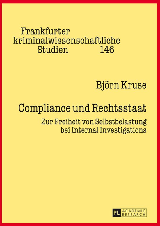 Frankfurter kriminalwissenschaftliche Studien 146 - Complian ... - cover