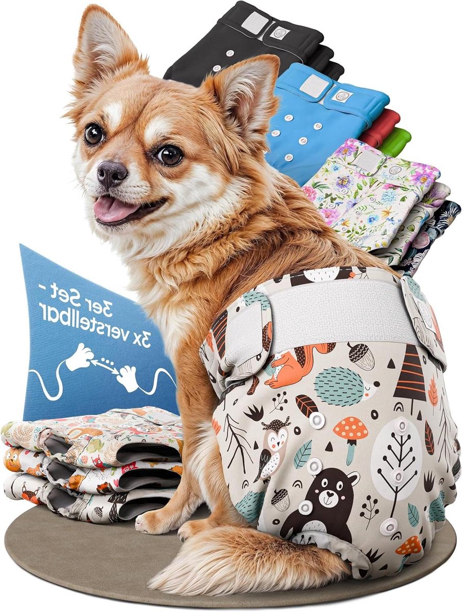 Hondenluiers voor teven - Loopsheidsbroek hond - Bescherming bij loopsheid - 3-voudige aanpassing - 3 stuks - Hond & Bosdieren