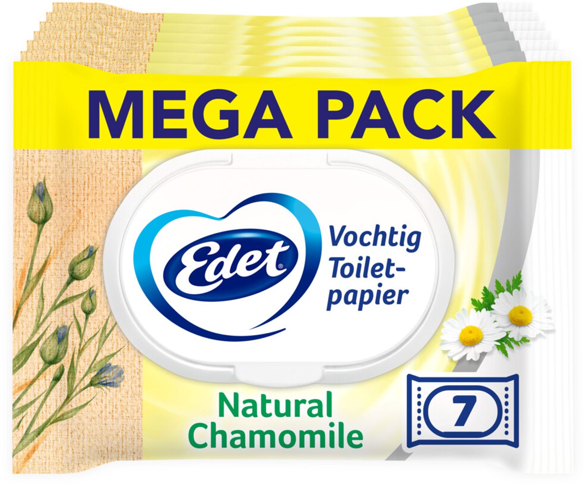 Edet - Kamille Vochtige Toiletpapier - 7 x 42 stuks - Voordeelverpakking