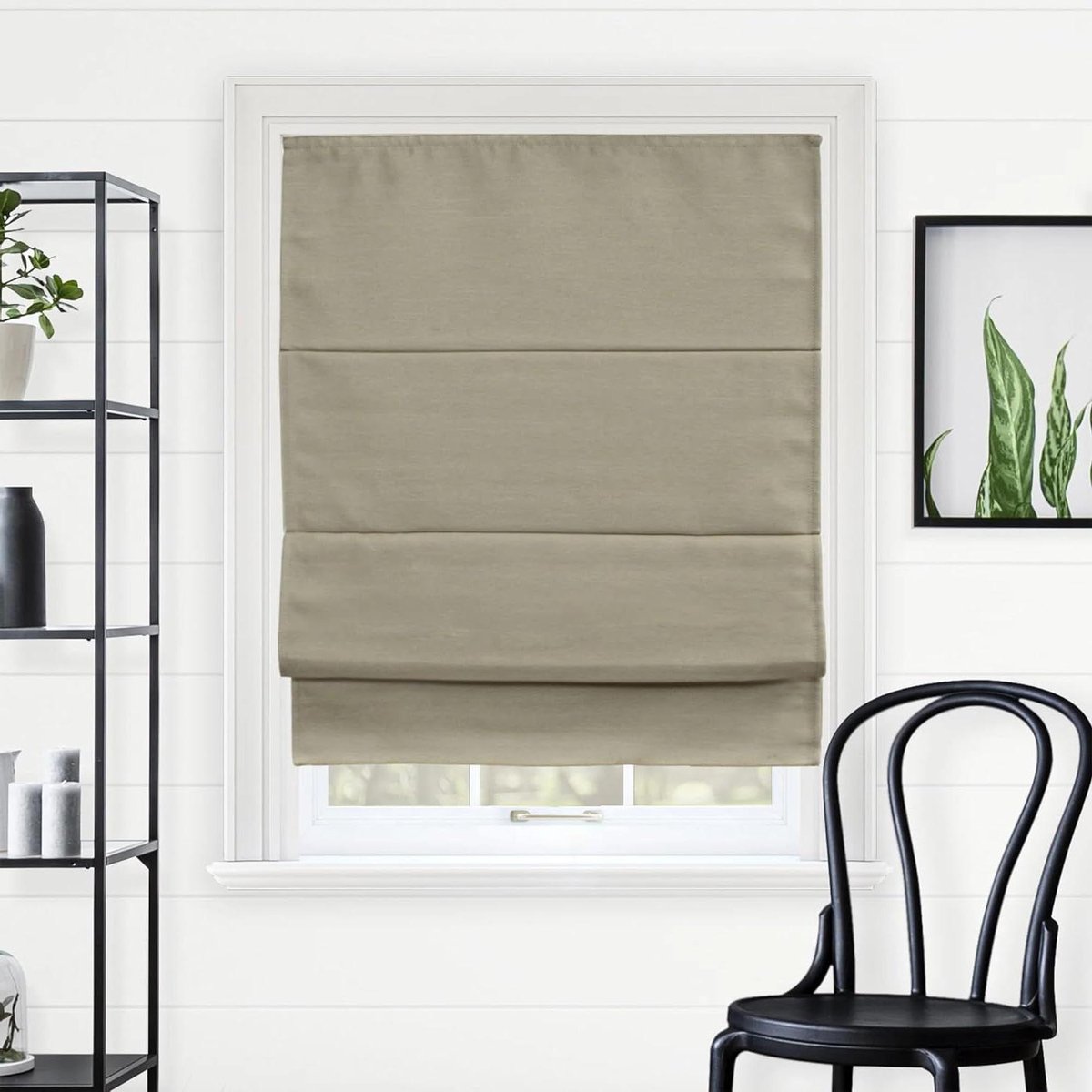 Romeins Gordijn - Vouwgordijn Raambekleding - Verduisteren Kamer - Draadloos Bedienbaar - B6 x H58 cm - Zandscastle