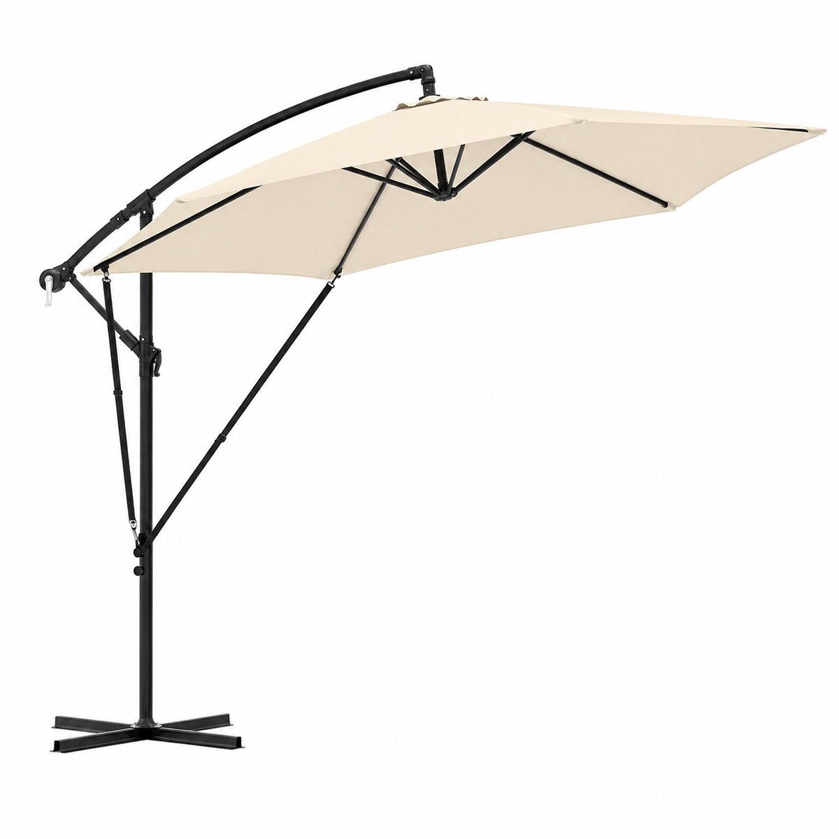 ITRONIQ Parasol 310x310 cm - Zweefparasol Kantelbaar & Draaibaar - UV50+ - Bescherming - Waterdicht - Inclusief Hoes - Beige