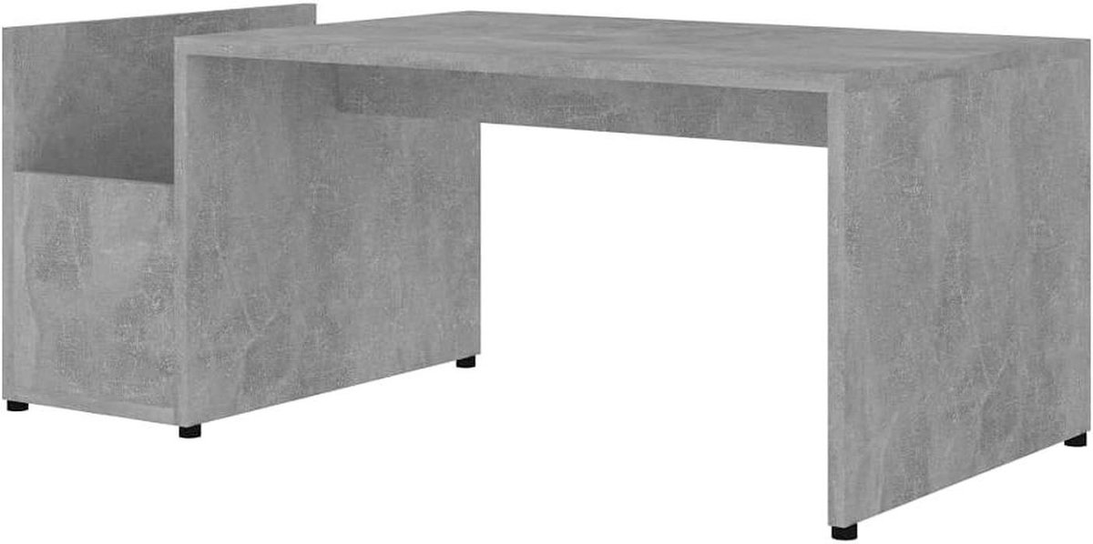 Salontafel - Bijzettafel - Woonkamer inrichten - Geometrische vorm - 90x45x35 cm - Betongrijs