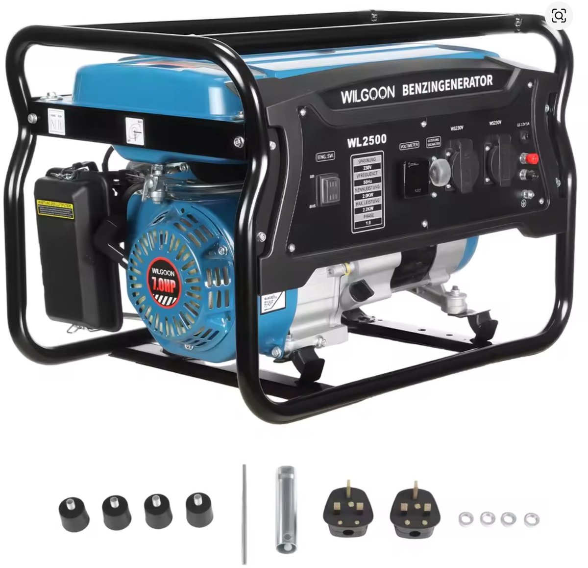 LeeuwenChoice® Noodgenarator Op Benzine - Aggeregaat - Viertakt Luchtgekoelde Benzinegenerator Voor Kamperen 2200W Grote Benzine Generator, 4-takt, 15L, 35kg