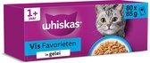 Whiskas Kattenvoer - Adult 1+ - Vis in gelei - Giga-Pack 80x85g