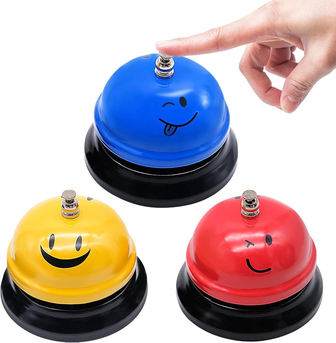 Set van 3 Kleine Desk Bells - Metalen Handbel voor Ontvangst, Restaurant, Kantoor en Hotels