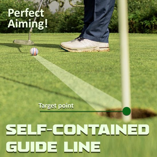 Sjabloon voor golfbalmarkering 360° drievoudig - lijntekenmarker - inclusief drie markers - formaat 6x7.4 cm - blauw — afbeelding 2