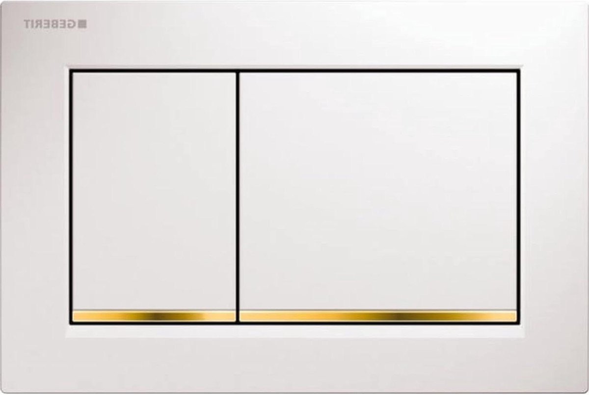Afdekplaat Toilet - Bedieningsplaat Spoelbak - Toilet Onderhoud - Twee Hoeveelheden Spoelen - 4.5 cm Diep - Goud Wit