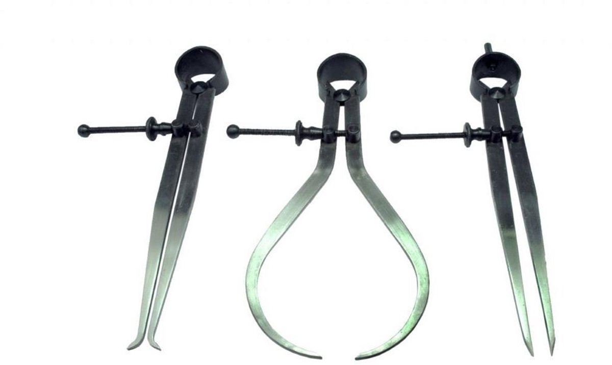 Veerklauw Set - Meetklauw Meetgereedschap - Nauwkeurig Meten - 3 Delige Set - 8 Inch / 200 mm - Zilver