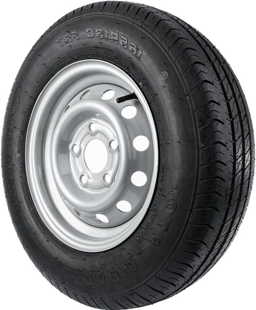 Aanhangerwielen Set - Trailerbanden - Transport Veilig - Versterkte Staalvelgen - 165/80 R13C - Staalgrijs
