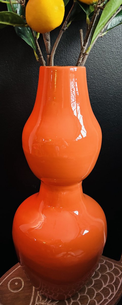 Vaas | Papaya | Oranje | Flesvaas | Fles Vaas | Bloemvaas | Bloem vaas | Woonaccessoires | Woonaccessoire | Landelijk | Landelijke inrichting | Bohemian | Ibiza | Woonkamer | Woonruimte | Sfeervol | Interieur | Accessoires | Accessoire | Naturel | Ok