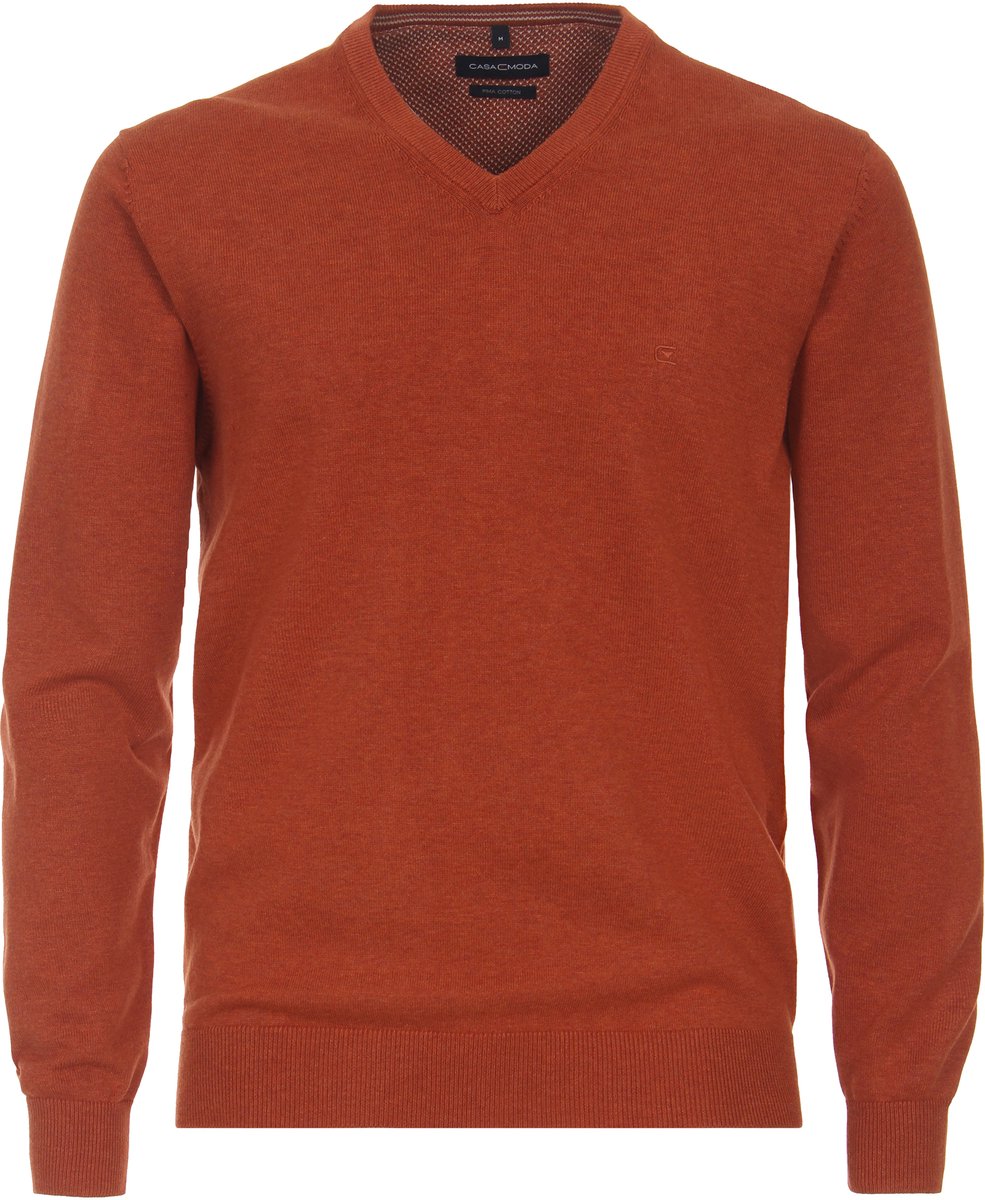 Casa Moda Pullover V-Hals Oranje - Maat 3XL - Heren