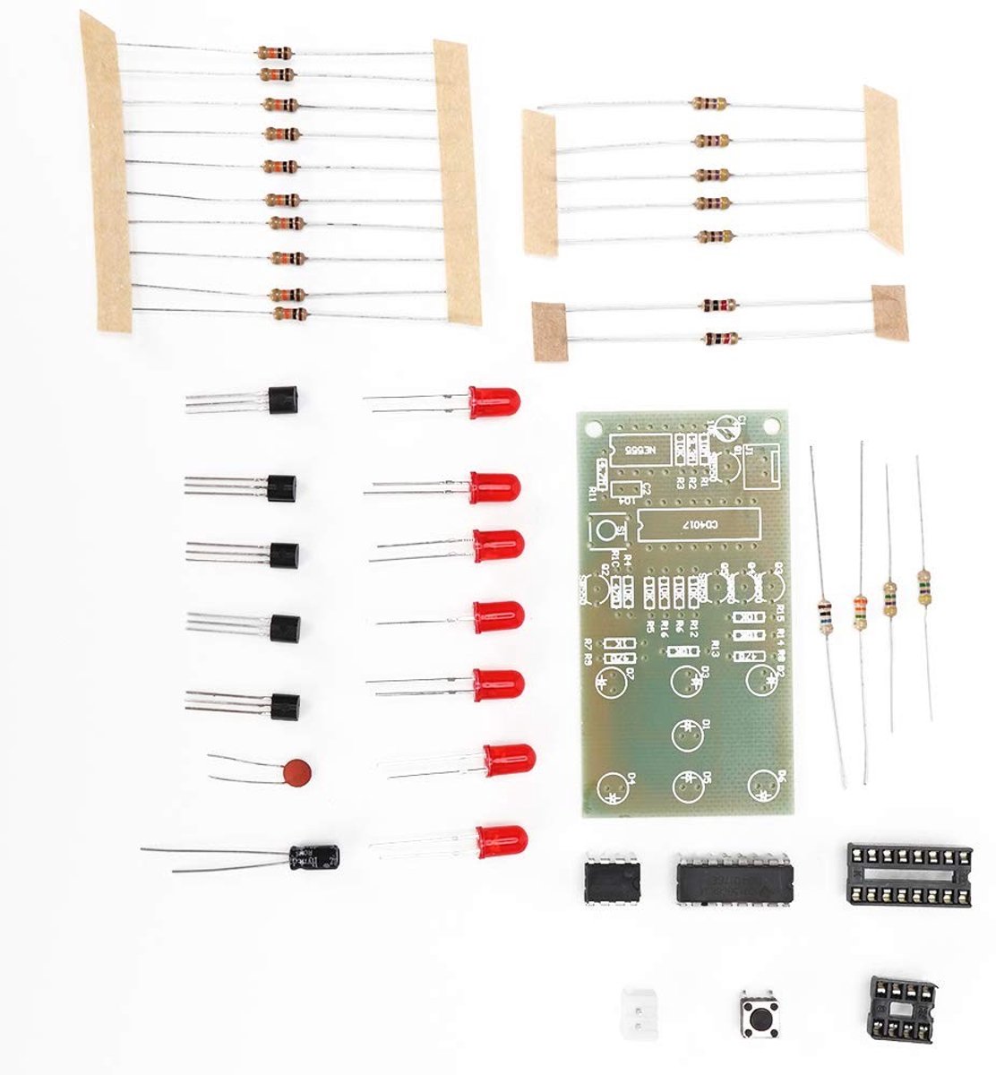 Allecto - Spacnana Electronic Dice DIY Kit - NE555 & CD4017, LED Dobbelstenen Set voor Educatie en Hobby