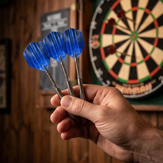 Multikleur dart flights set standaard vorm - PET dart vlucht veren voor heren en dames - dart flights met gradient kleuren en digitaal patroon - set van 18 dart flights voor standaard dartpijlen van Merkloos — afbeelding 2