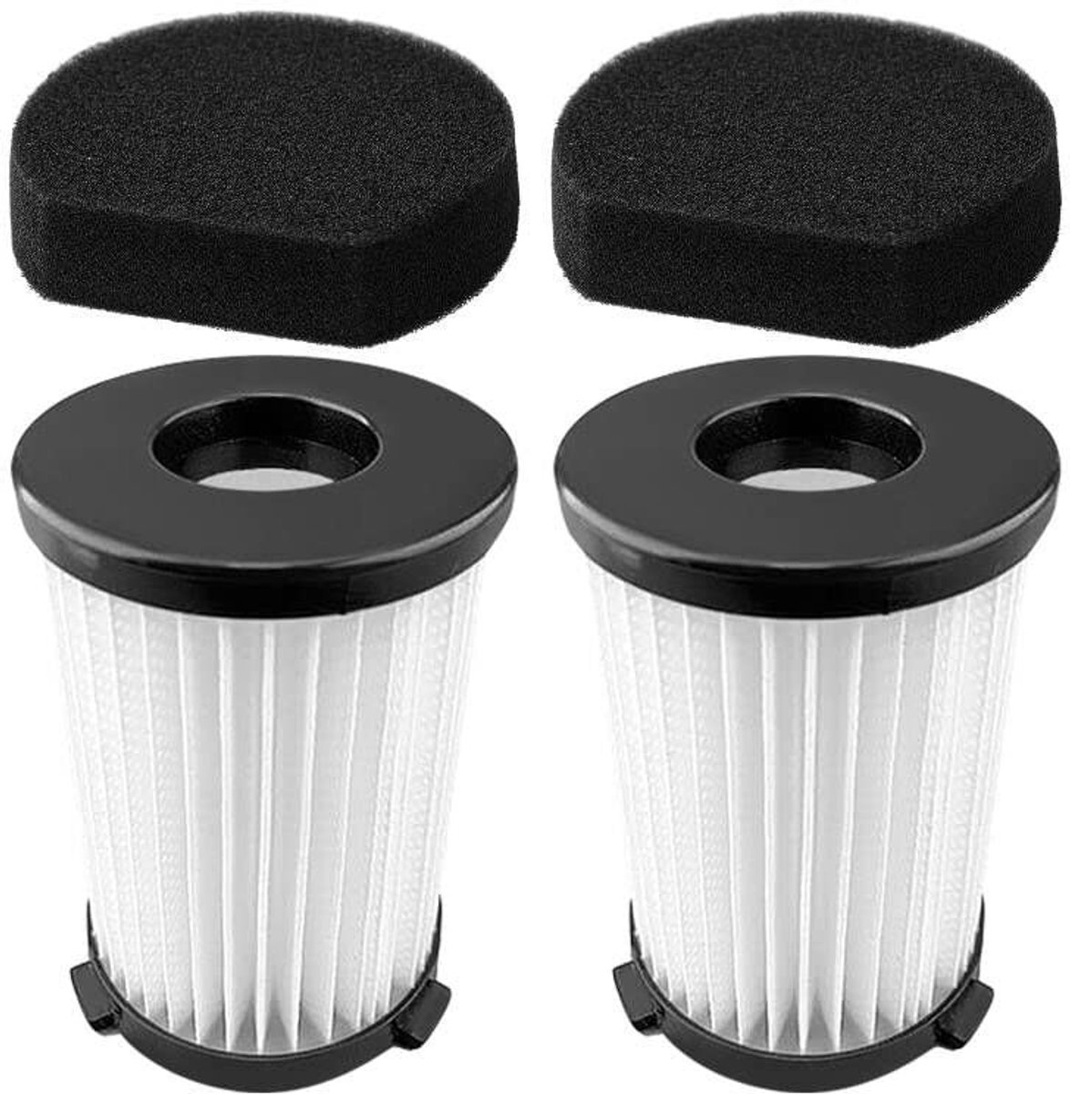 Allecto - 2 Filters en 2 Sponzen voor Stofzuiger - Hoogwaardig Materiaal - Makkelijk Schoon te Maken - Geschikt voor Techwood en VA20 - Efficiënte ...