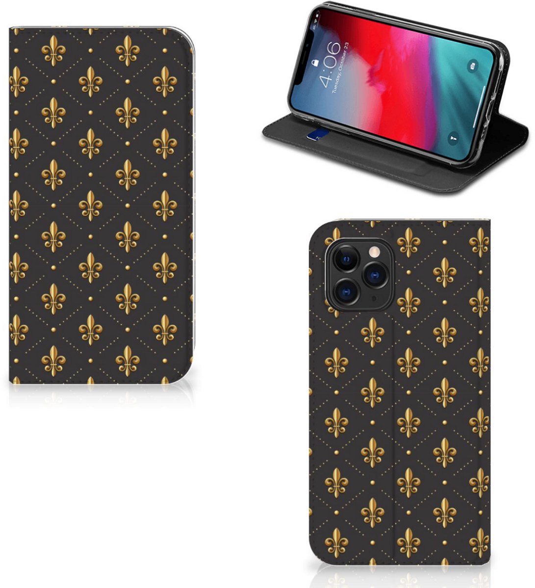 Apple iPhone 11 Pro Hoesje met Magneet Franse Lelie