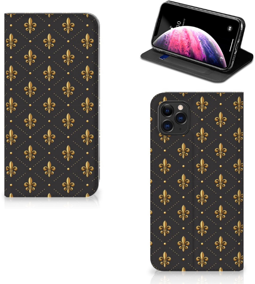 Apple iPhone 11 Pro Max Hoesje met Magneet Franse Lelie
