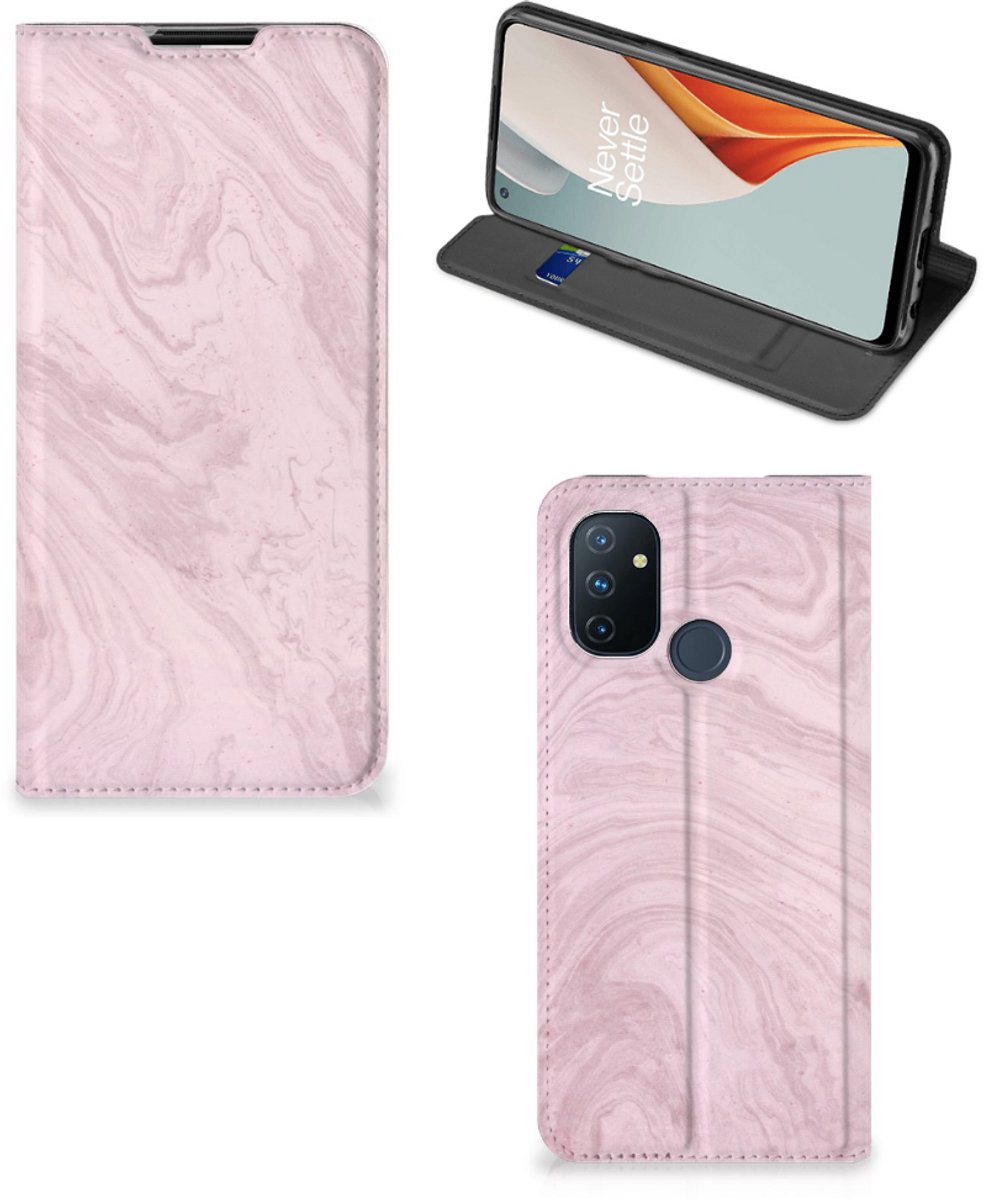 OnePlus Nord N100 Standcase Marble Pink - Origineel Cadeau Vriendin