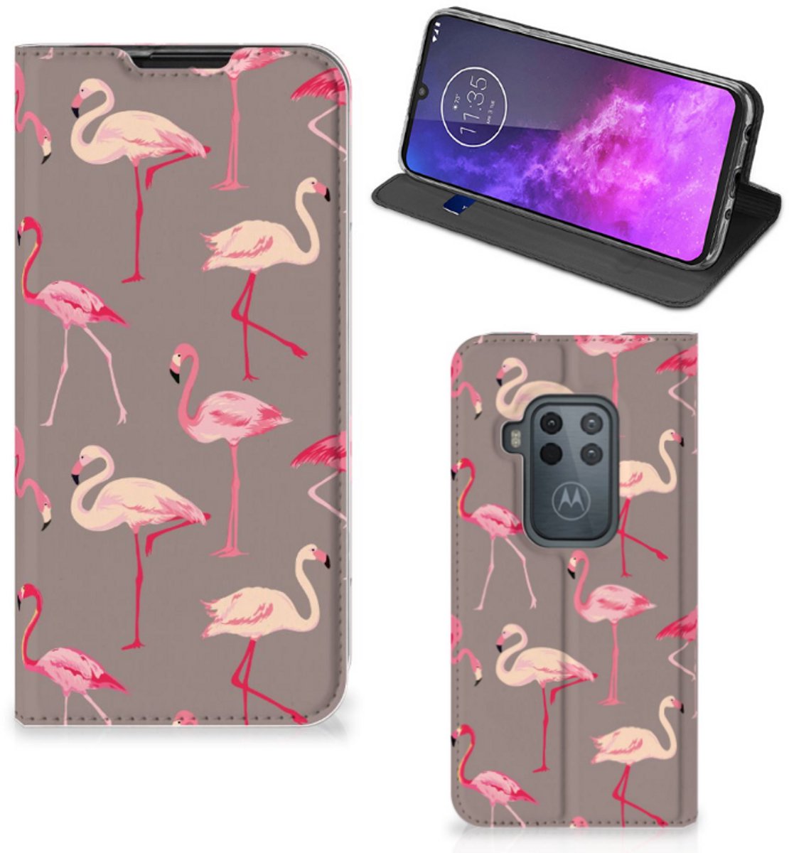 Motorola One Zoom Hoesje maken Flamingo