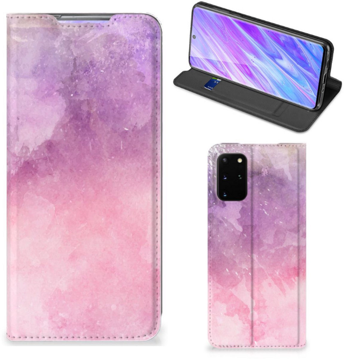 Bookcase Samsung Galaxy S20 Plus Pink Purple Paint