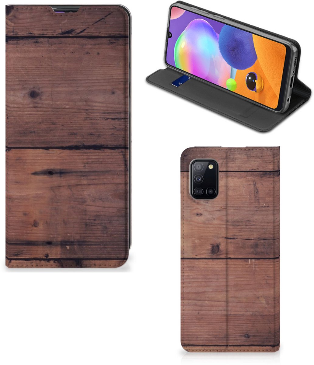Samsung Galaxy A31 Book Wallet Case Old Wood