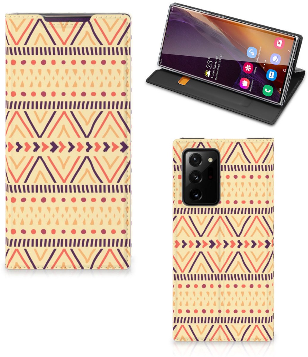 Samsung Galaxy Note 20 Ultra Hoesje met Magneet Aztec Yellow