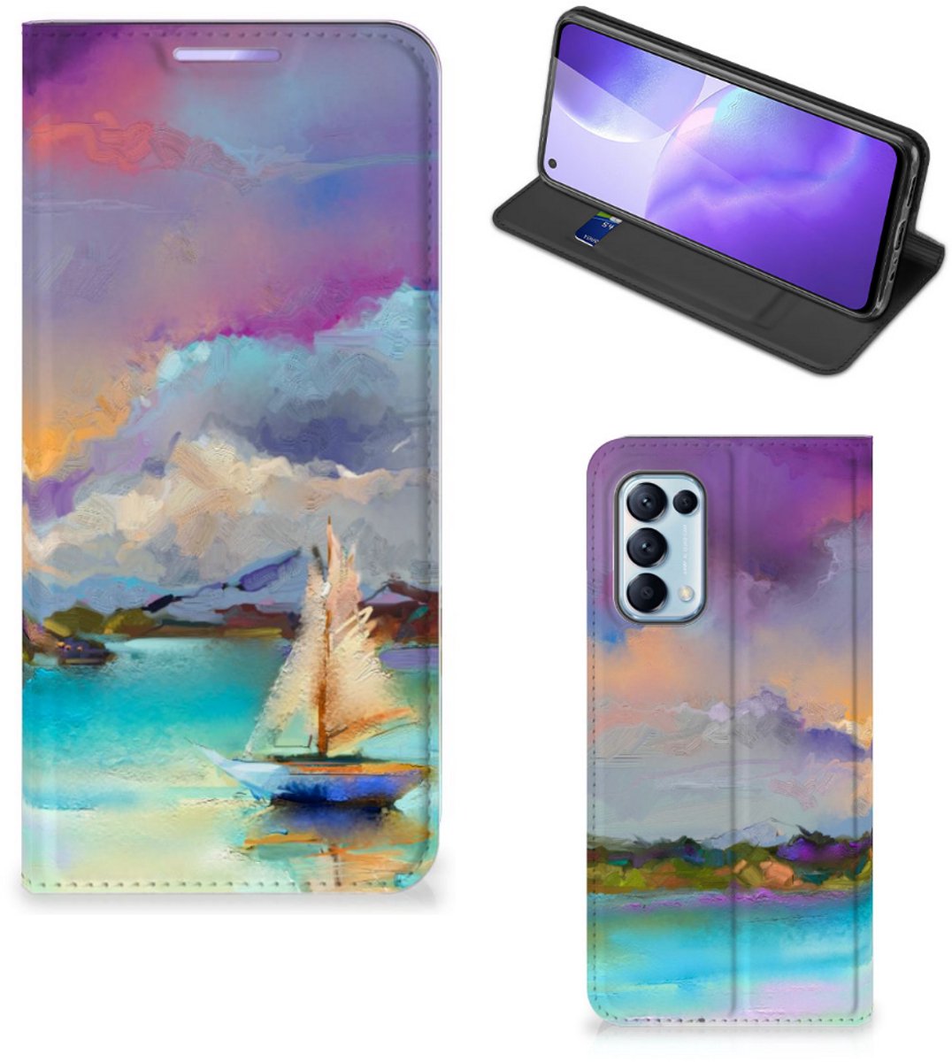 Bookcase OPPO Find X3 Lite Boat